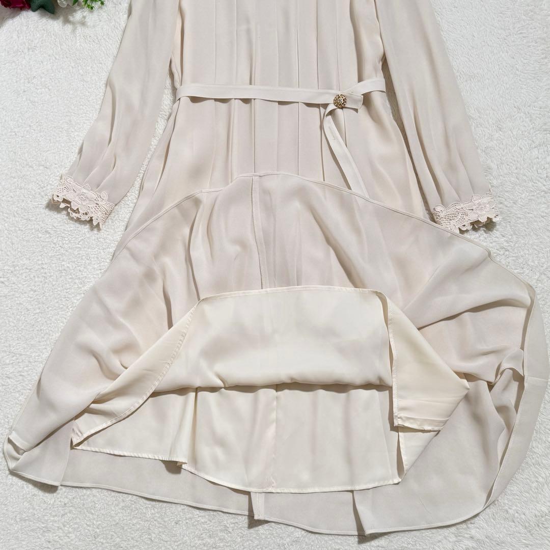 極美品　アナイ　シアードビーレースプリーツワンピース　レース　23SS
