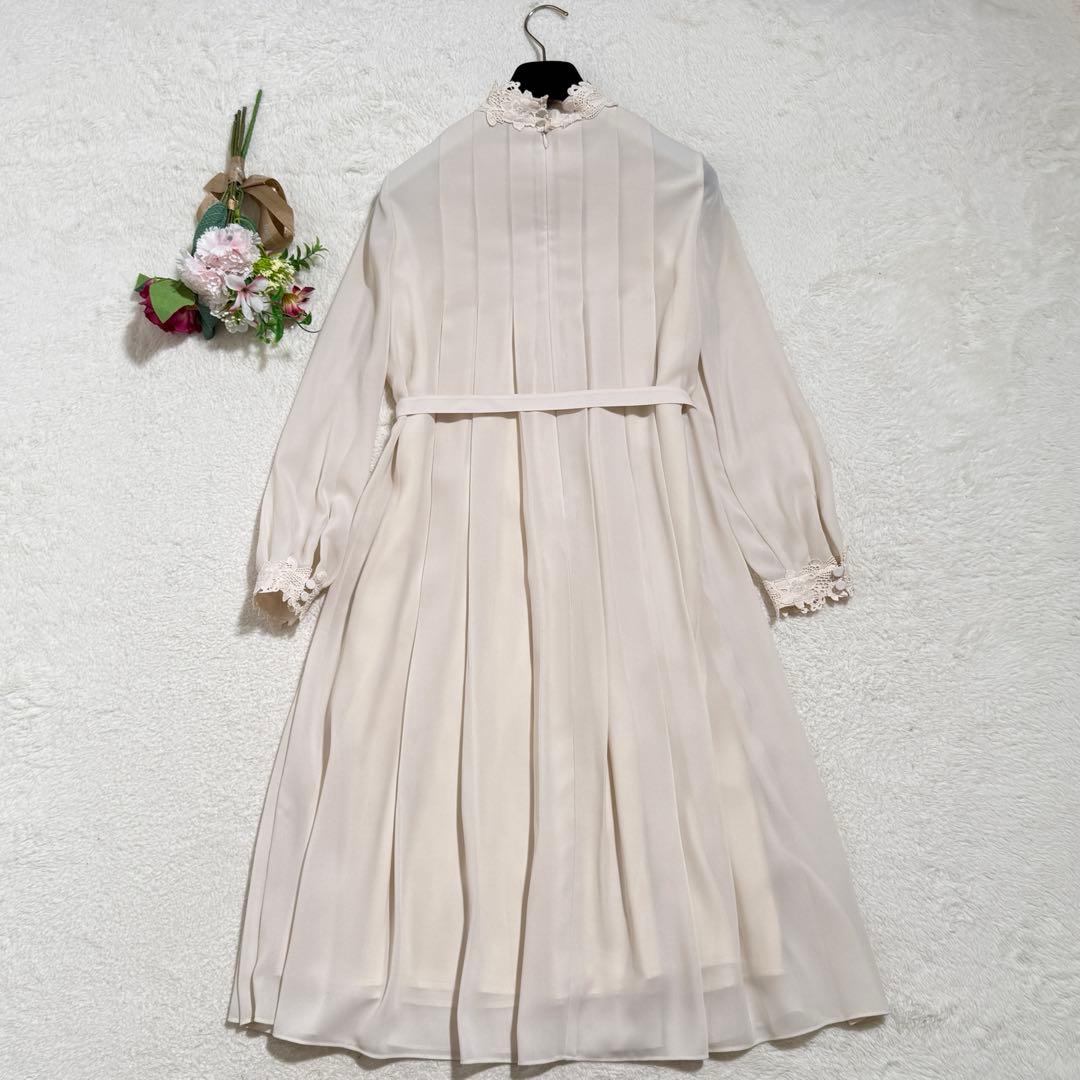 極美品　アナイ　シアードビーレースプリーツワンピース　レース　23SS