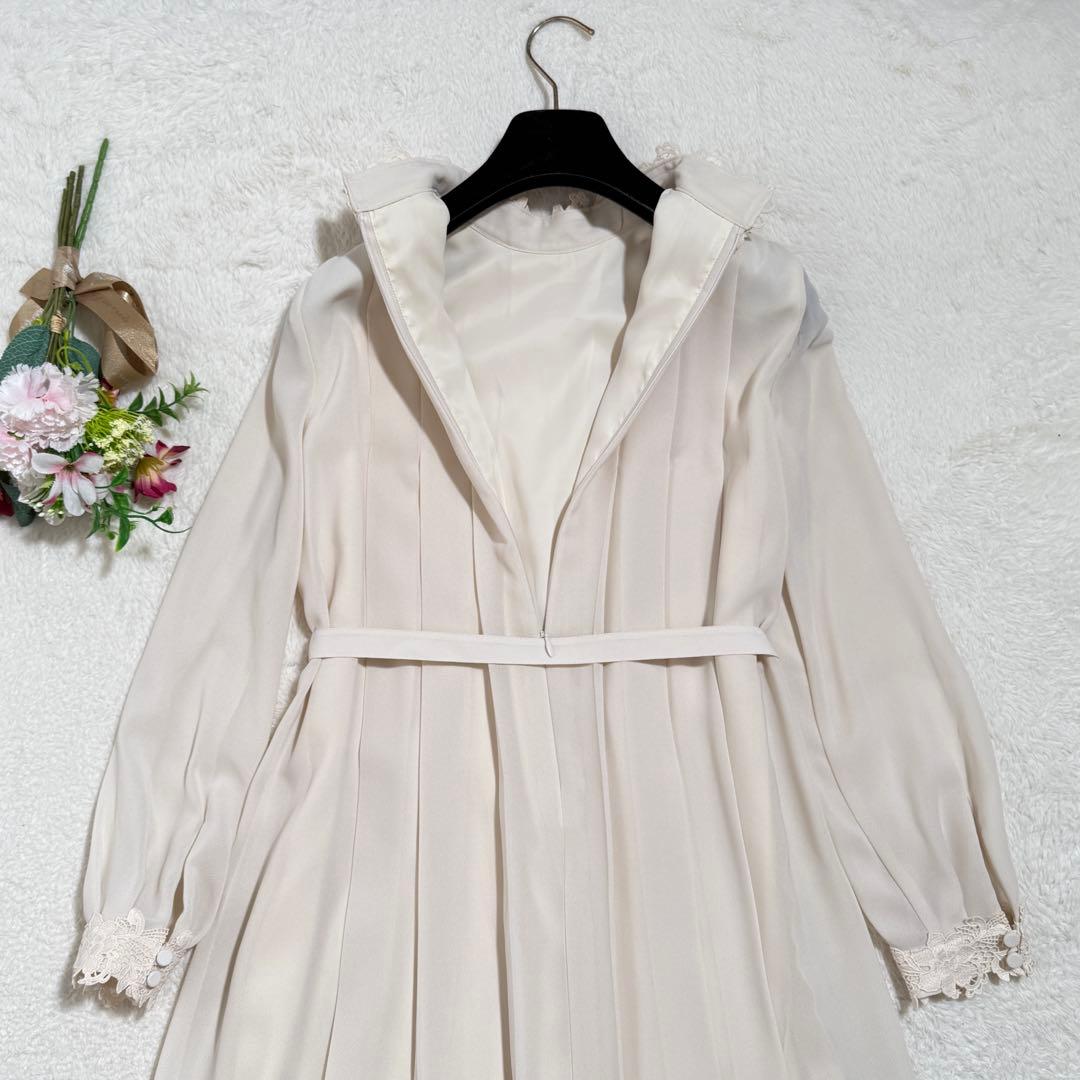 極美品　アナイ　シアードビーレースプリーツワンピース　レース　23SS