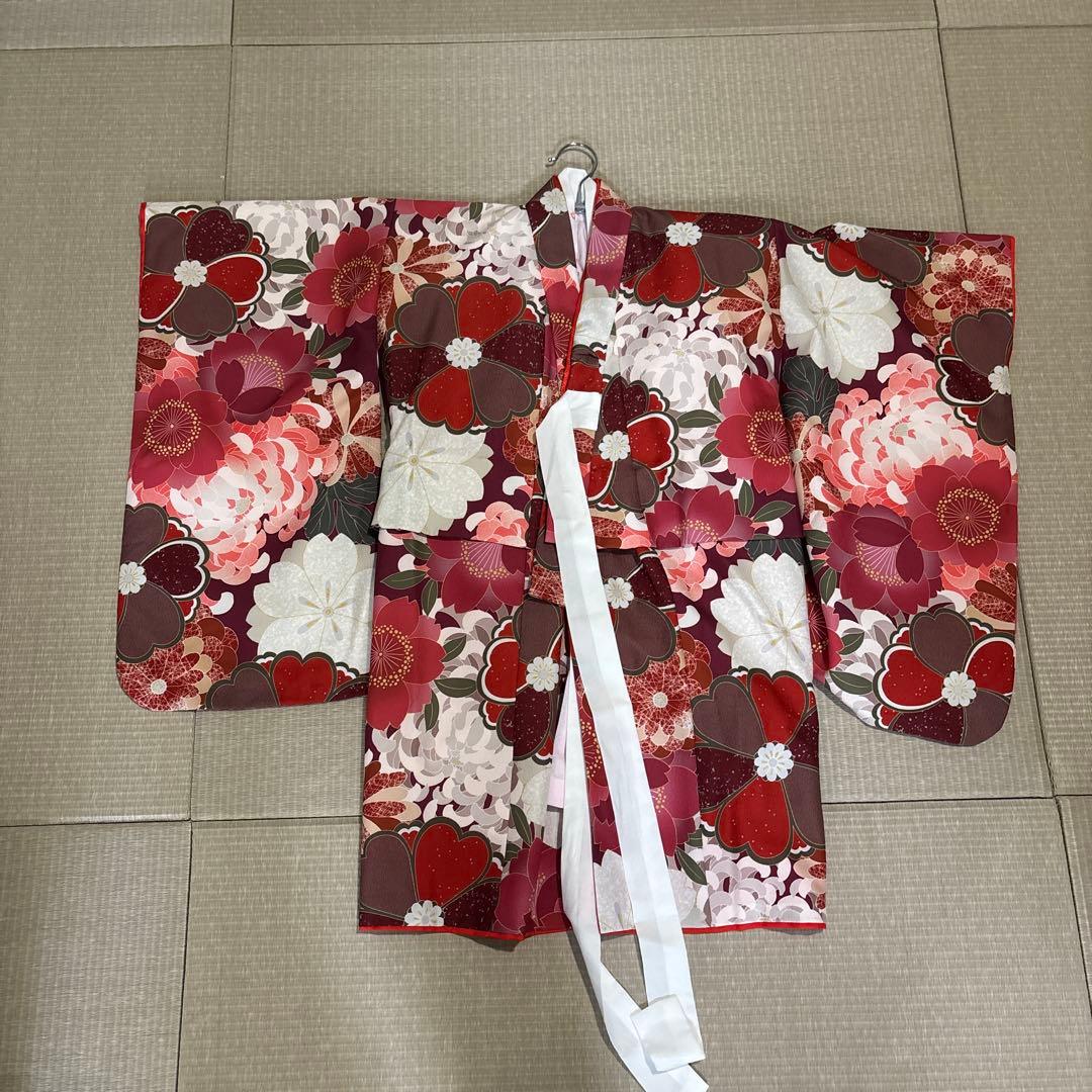 〖着画あり〗〖美品〗３歳　七五三 ブランド　着物セット　赤
