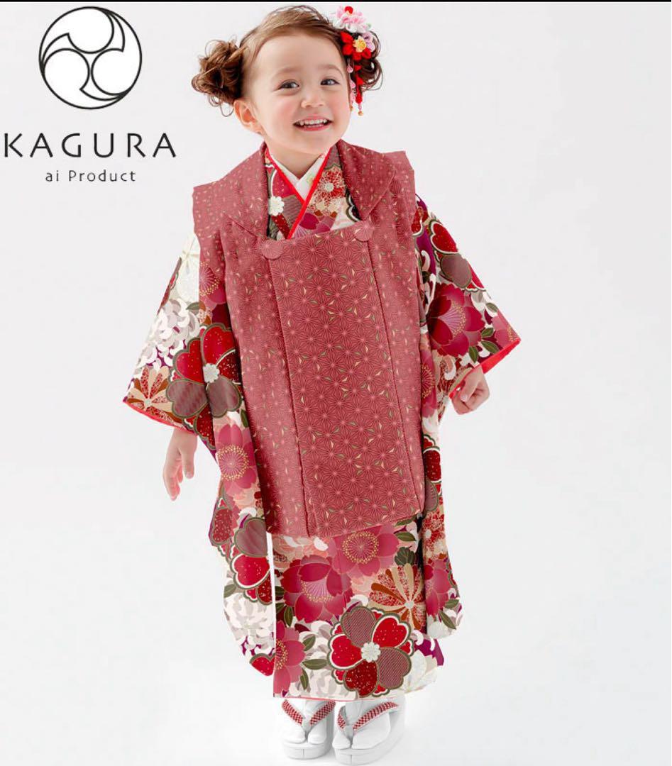 〖着画あり〗〖美品〗３歳　七五三 ブランド　着物セット　赤