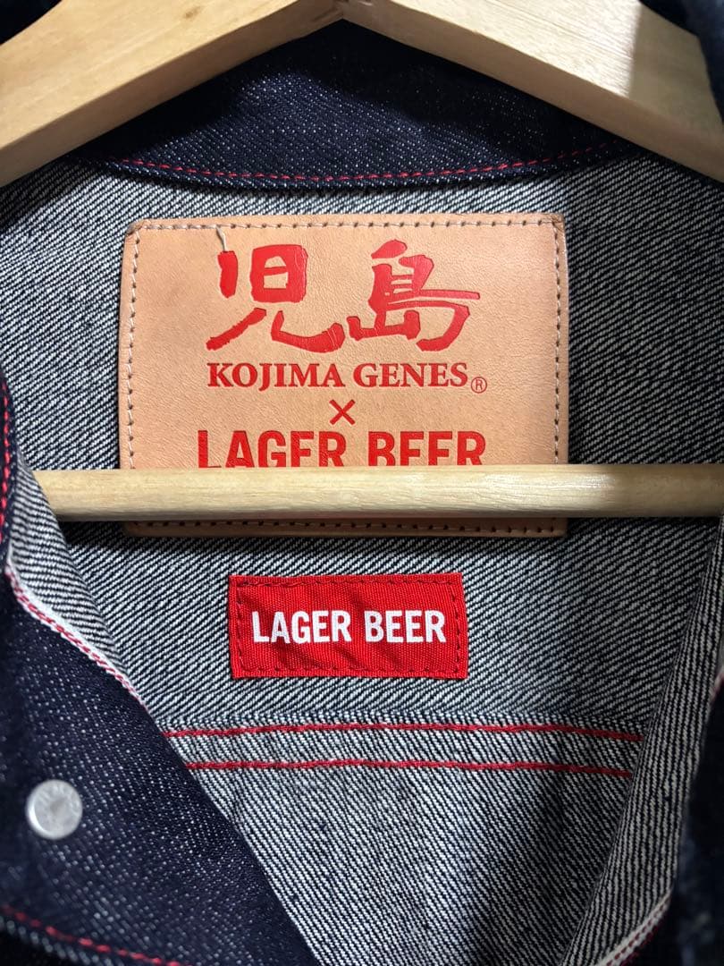 t*u様 ほぼ未使用】児島ジーンズ× ラガービール　デニムジャケット　L