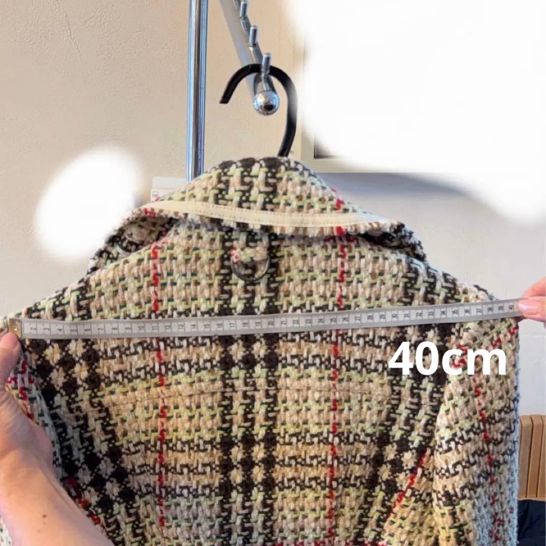 Burberry ツイードジャケット チェック ベージュタグ バーバリー S