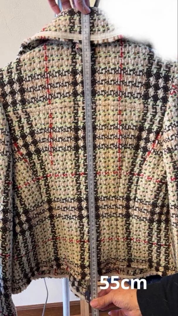 Burberry ツイードジャケット チェック ベージュタグ バーバリー S