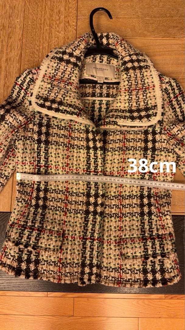 Burberry ツイードジャケット チェック ベージュタグ バーバリー S