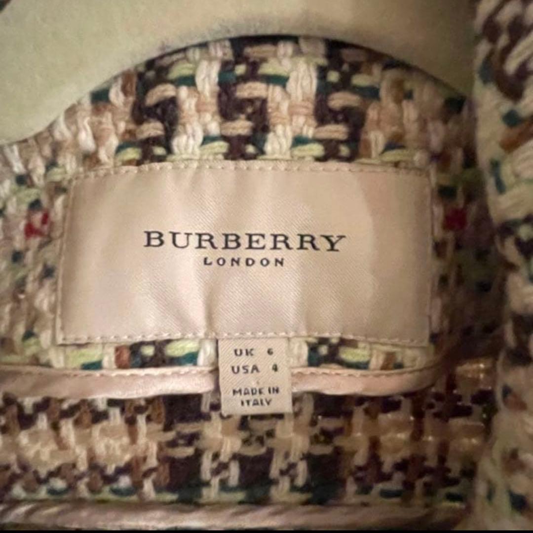 Burberry ツイードジャケット チェック ベージュタグ バーバリー S