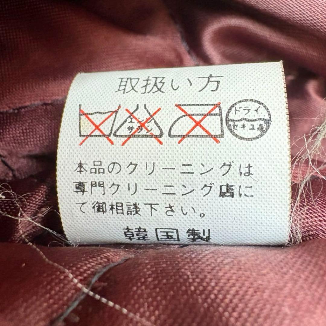 VINTAGE ダブル ライダースジャケット ダメージ 茶 L ジップ難あり