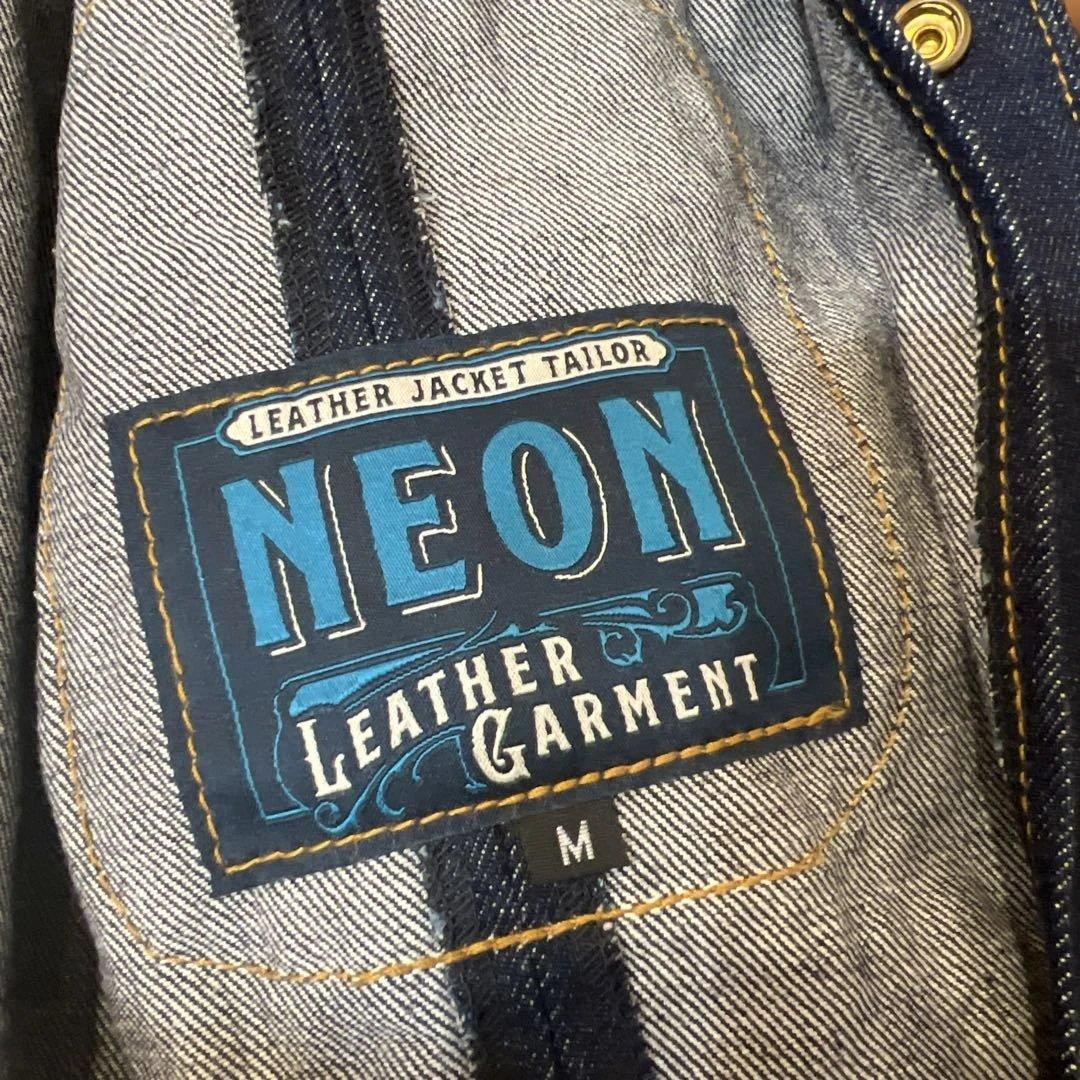 NEONオリジナル　デニムジャケット 金ボタン　ネオンレザーガーメント
