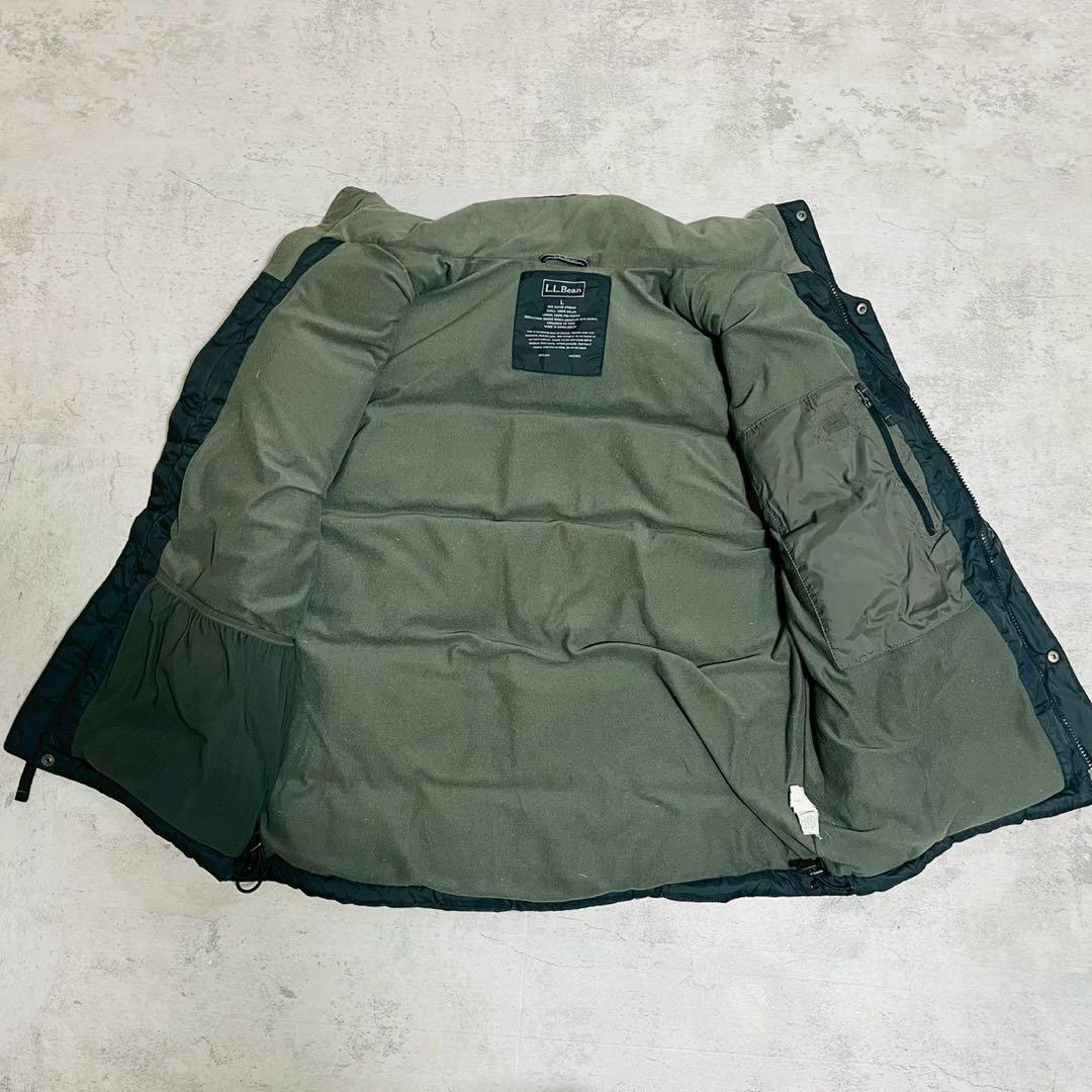 L.L.Bean ダウンベスト L ブラック フリース 肉厚 防寒 アウトドア