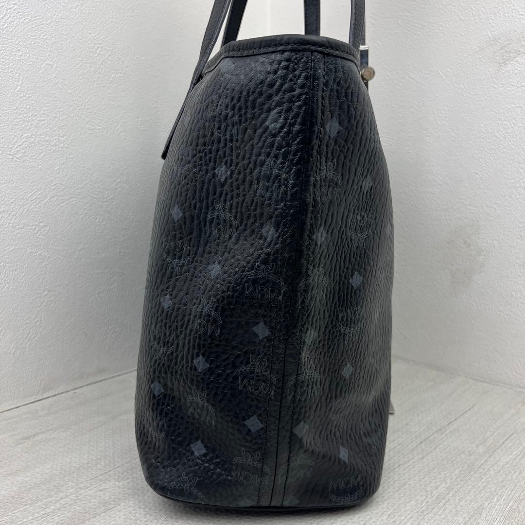 美品✨ MCM トートバッグ ヴィセトス モノグラム レザー ブラック A4◎