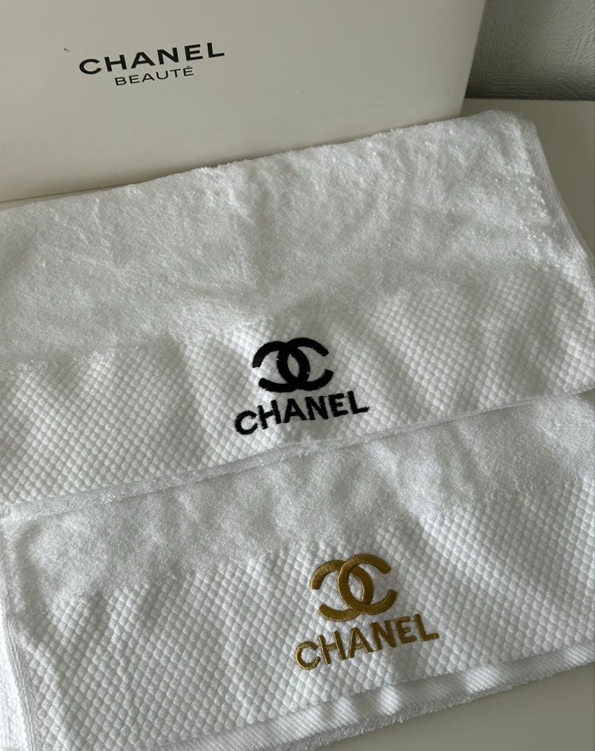 CHANELタオル　BEAUTÉ タオルセット 2枚組　ホワイト　新品