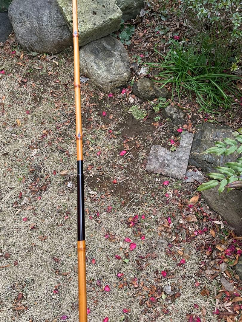 和竿鮎釣り用並継ぎ竹竿　幸竹　三間半　収納ケース付き