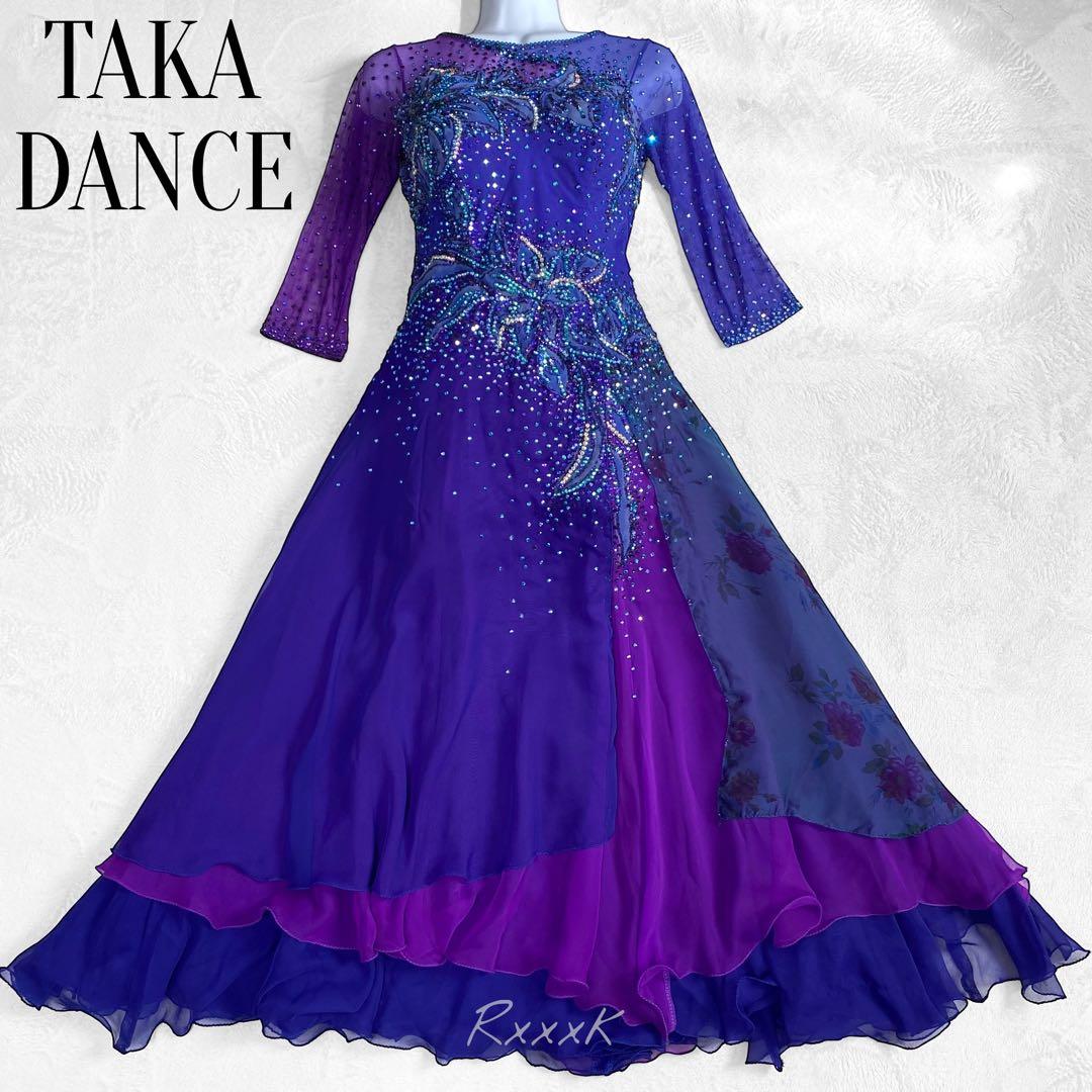 TAKADANCE タカダンス 高級 社交ダンス 衣装 ロングドレス 紫