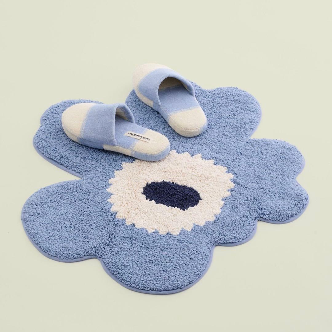 新品 marimekko Unikko バスマット ウニッコ ライトブルー
