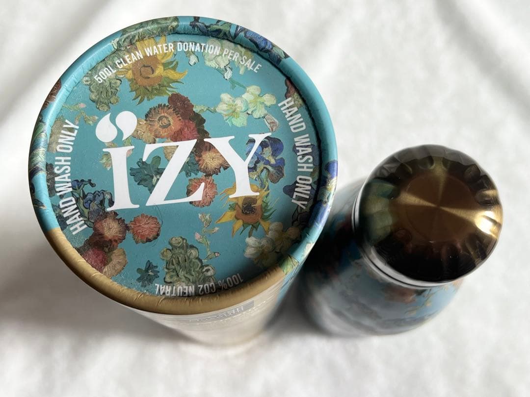 【未使用】ゴッホミュージアム限定IZYボトル　ケース付き　花柄