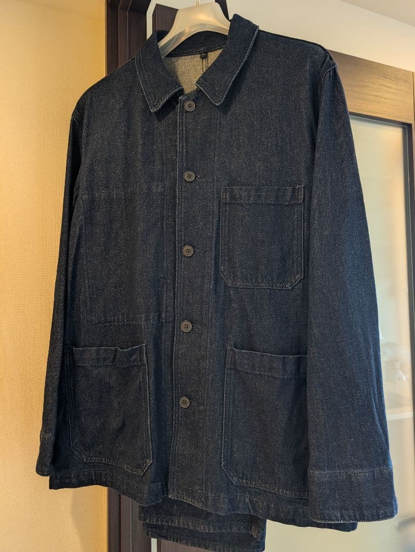 【上下セット】無印良品 カポック混 デニム セットアップ L