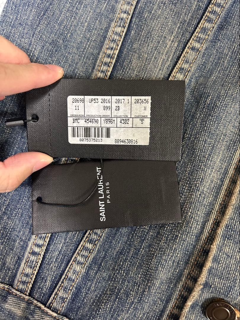 Saint Laurent Paris SS17 デストロイ　デニムジャケット