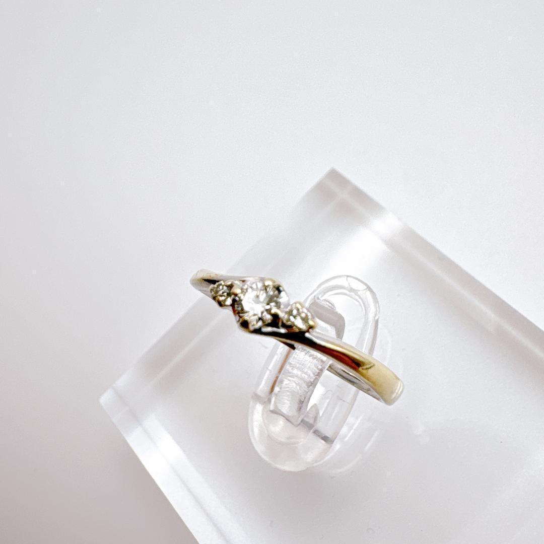 u*4様 【K10WG】ダイヤモンド0.12ct 3石ウェーブリング 11号 1