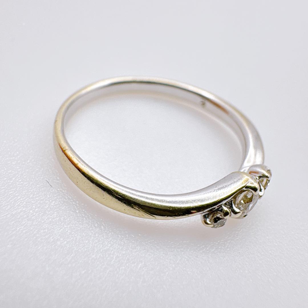 u*4様 【K10WG】ダイヤモンド0.12ct 3石ウェーブリング 11号 1