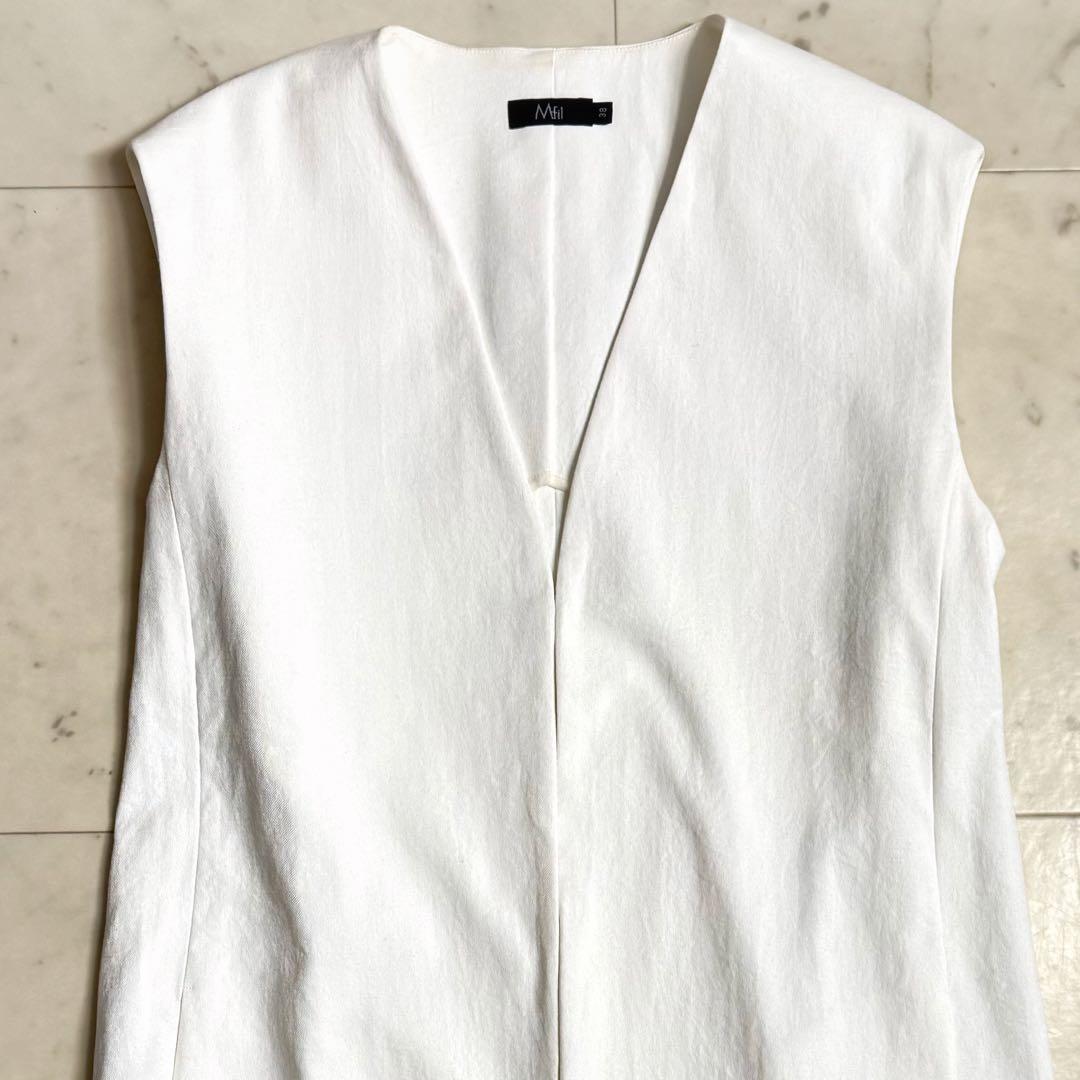 美品♪ エムフィル M.fil コットンリネン ロングジレ コート 日本製