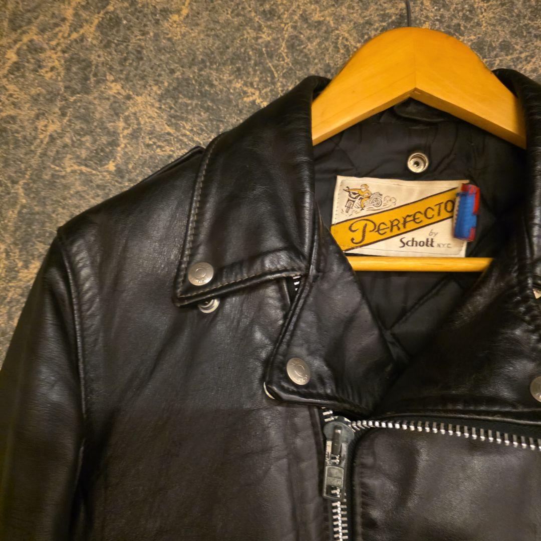 90s USA製　SCHOTT ショット618ダブルライダースジャケット　36