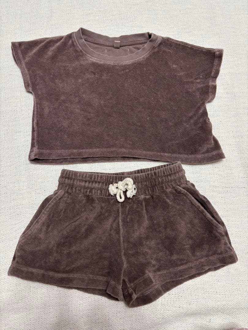 【美品】サイズ3（2Y-3Y）EARTH 半袖 セットアップ ブラウン