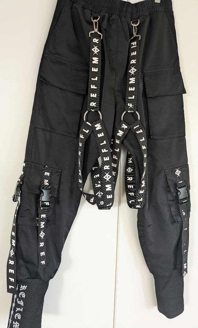 【美品】REFLEM/レフレム ハーネスロゴテープデザインカーゴパンツ