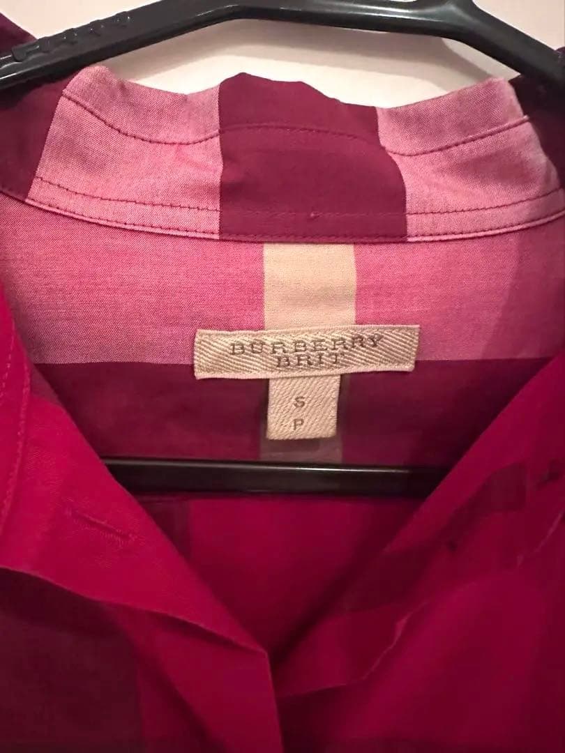 専用BURBERRY 赤系チェック柄 長袖シャツ