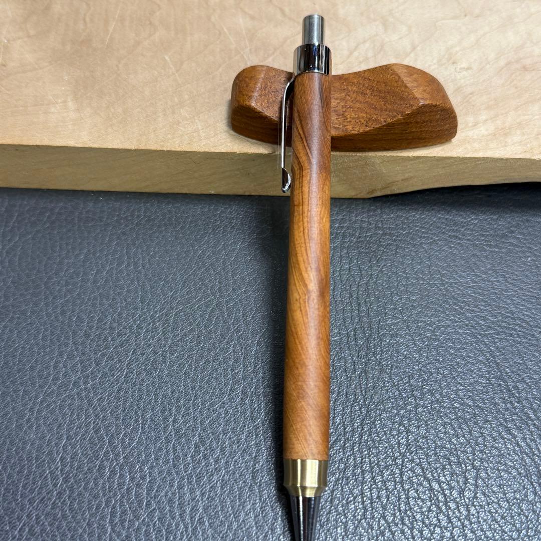 193屋久杉木製シャーペン　強低重心ダブルR 真鍮