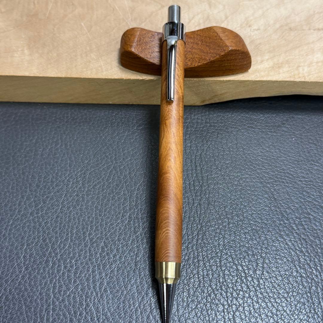 193屋久杉木製シャーペン　強低重心ダブルR 真鍮