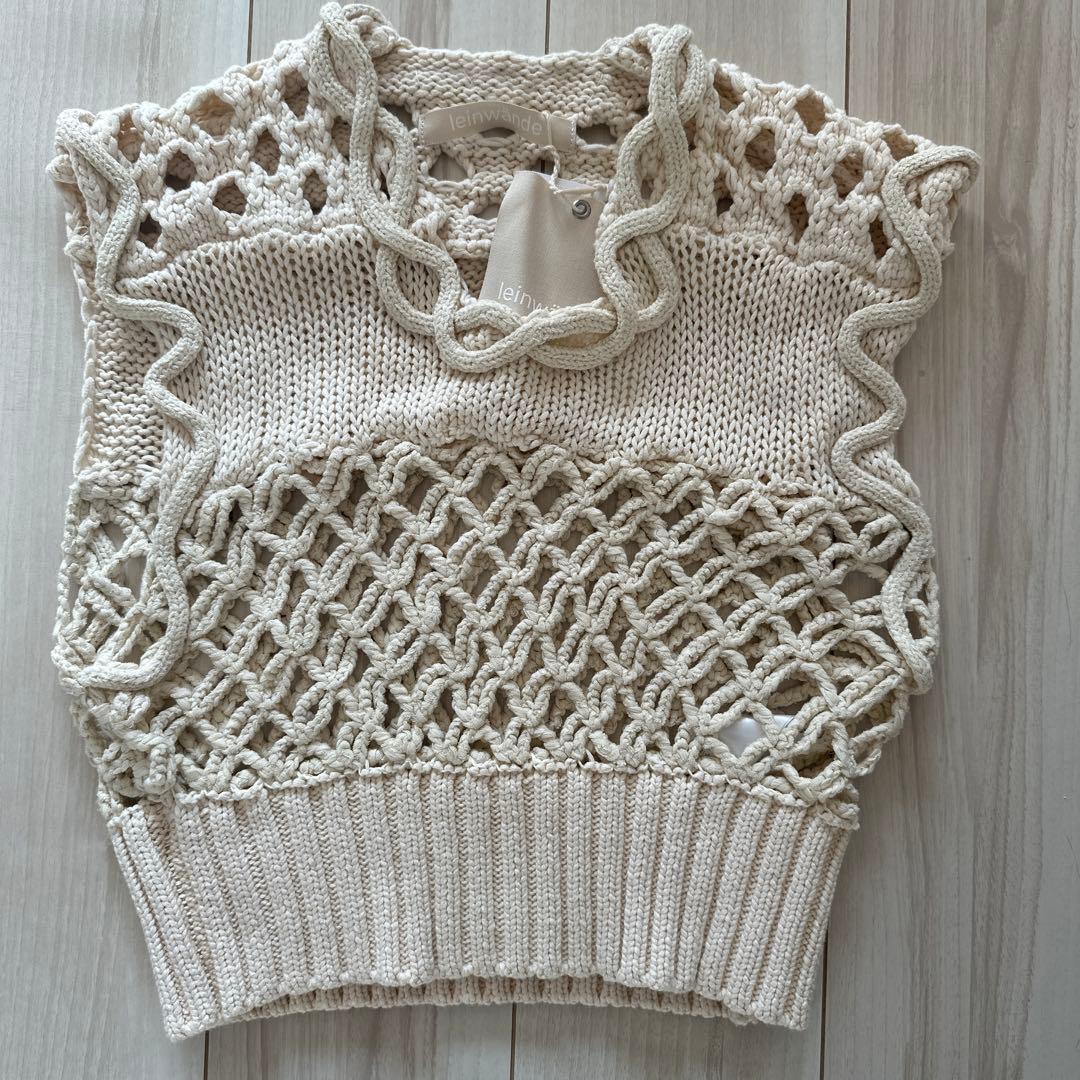トップス Mix Yarn Crochet Top / White