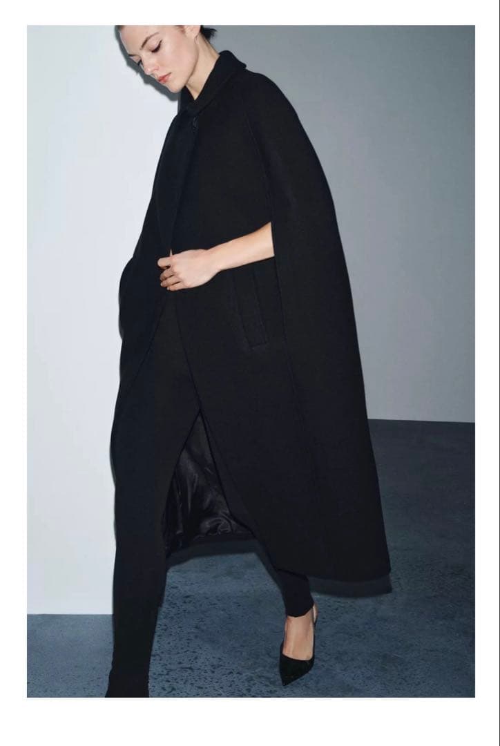 ZARA ZW COLLECTION ケープ風ウール混コート　L 新品未使用