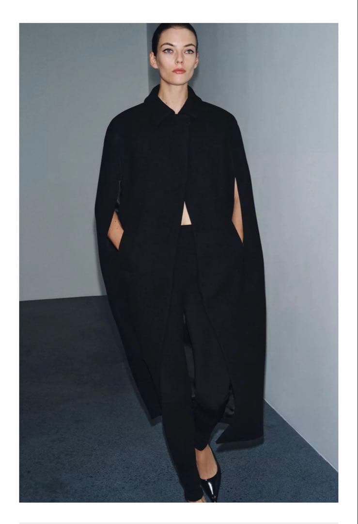 ZARA ZW COLLECTION ケープ風ウール混コート　L 新品未使用