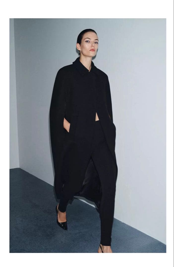 ZARA ZW COLLECTION ケープ風ウール混コート　L 新品未使用