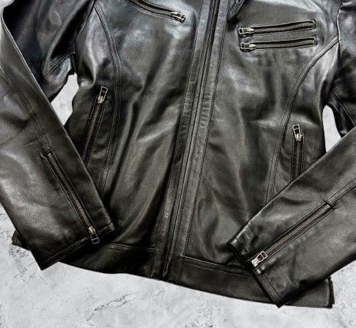 専用★サファリオム メンズ 本革 レザー ライダース ジャケット 黒 ＬＬ 中古