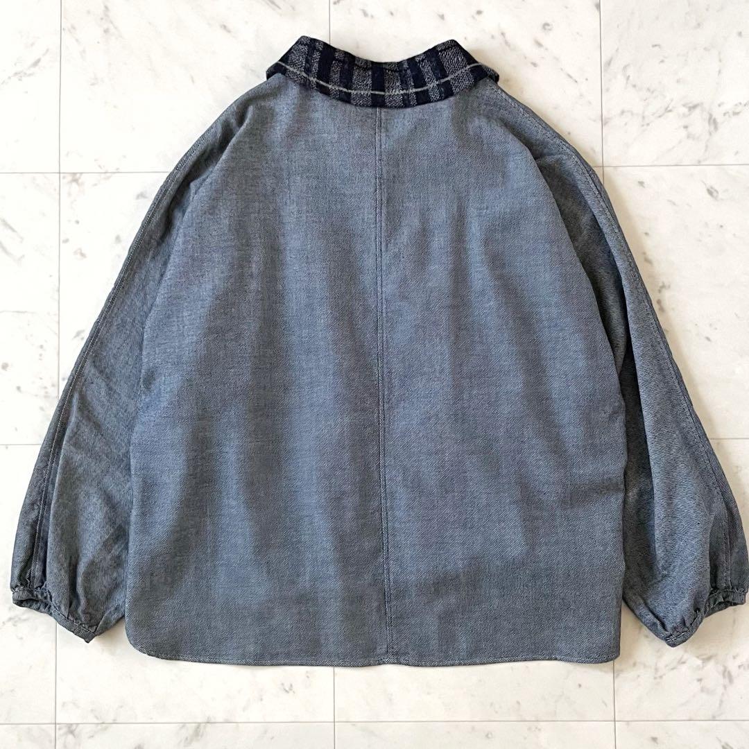 極美品＊FUGA FUGA フーガフーガ コットンギャザータックブラウス 日本製