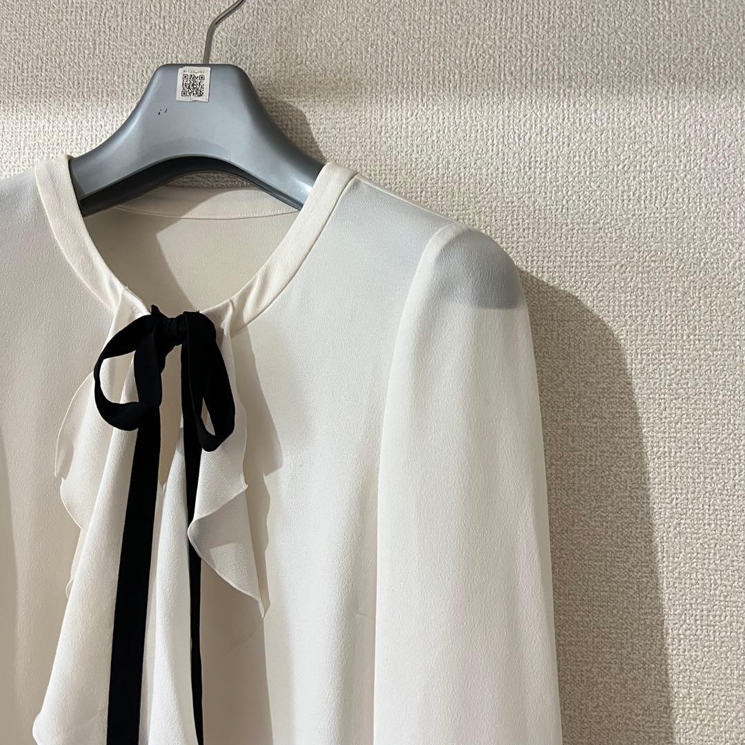 ANAYI ボウタイ リボン ジョーゼットブラウス