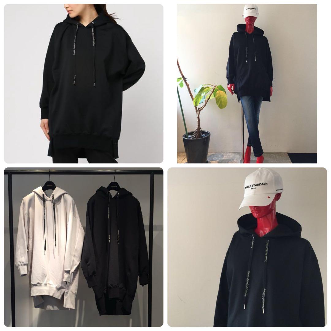DOUBLE STANDARD CLOTHING ロゴキャノンループパーカー黒