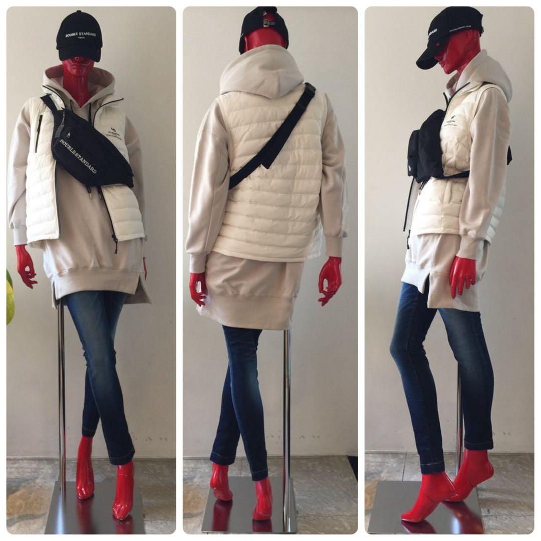 DOUBLE STANDARD CLOTHING ロゴキャノンループパーカー黒
