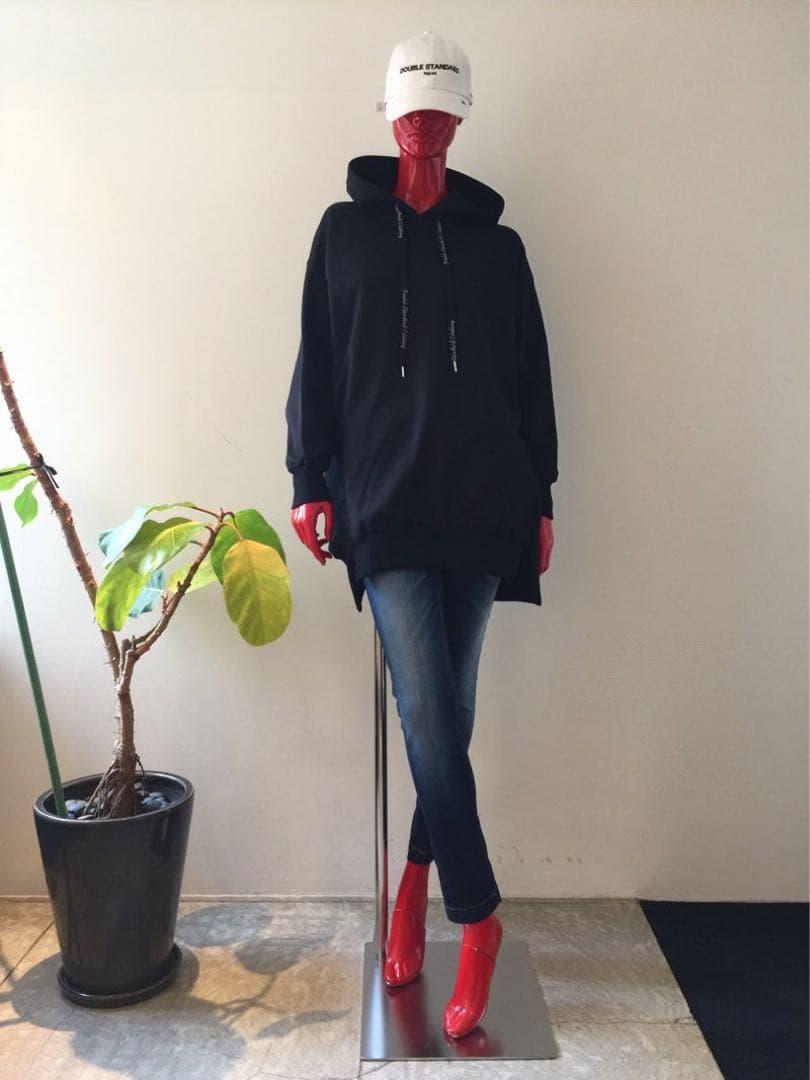 DOUBLE STANDARD CLOTHING ロゴキャノンループパーカー黒