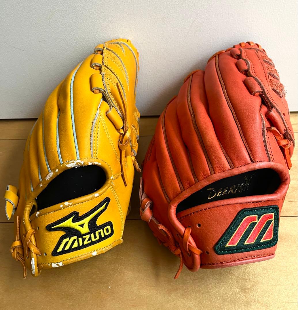 Mizuno 野球グローブセット イエロー オレンジ