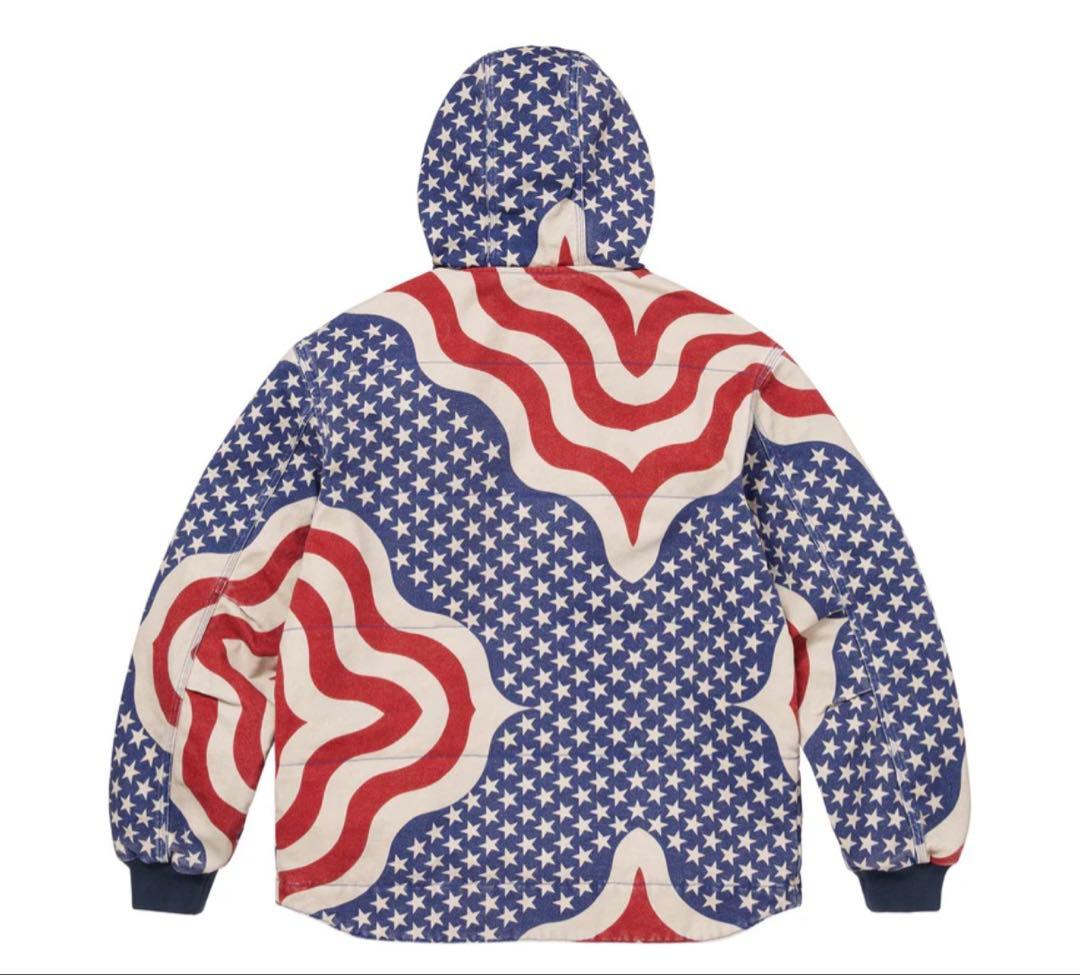 ジャケット・アウター Supreme Flag Quilted Hooded Work Jacket