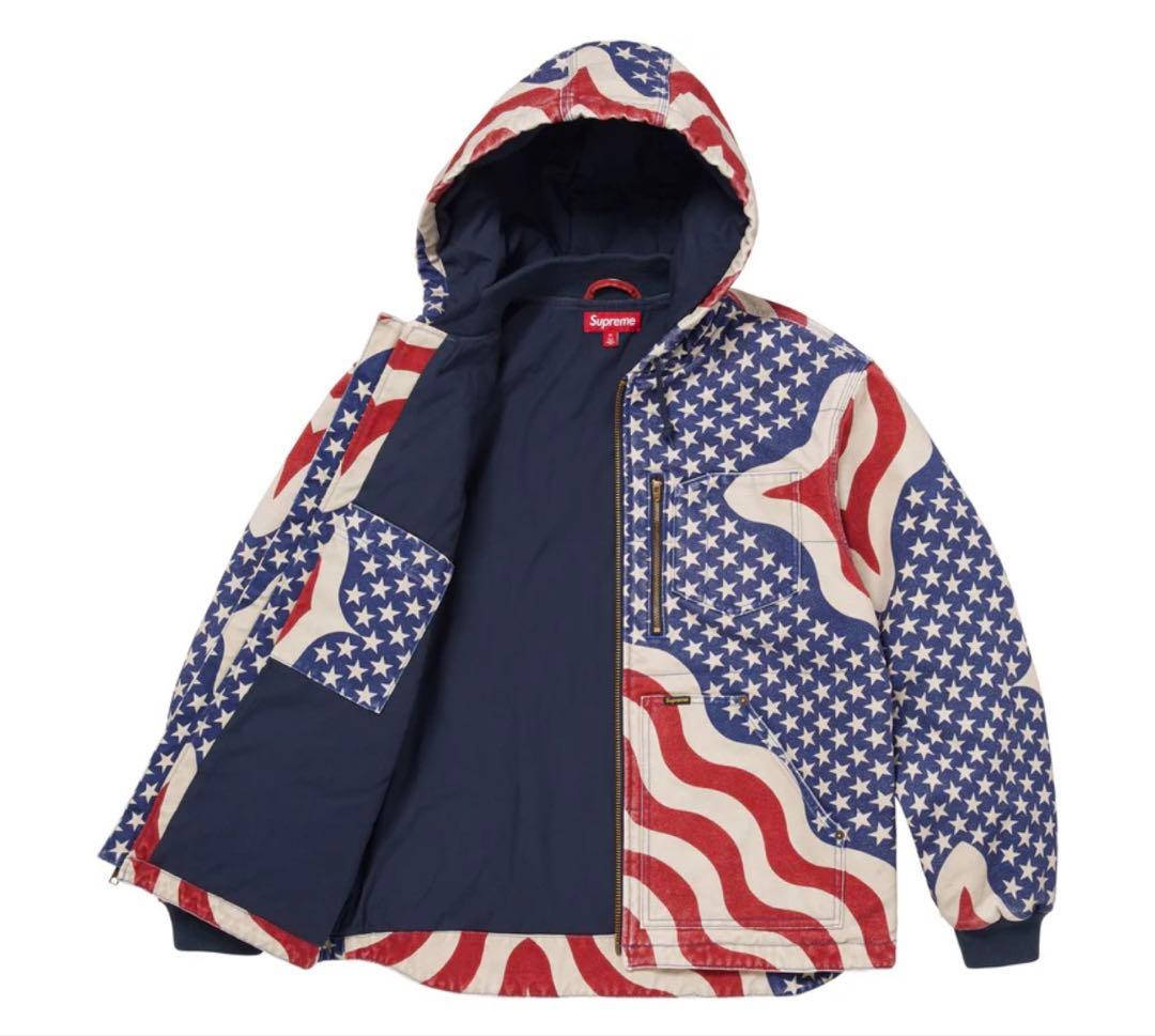 ジャケット・アウター Supreme Flag Quilted Hooded Work Jacket
