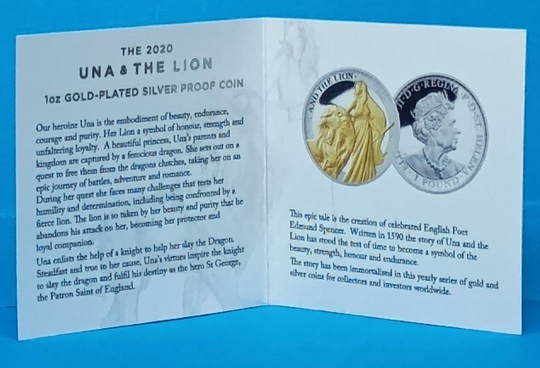 2020 セントヘレナ ウナとライオン £1 銀貨 NGC PF70UCFR