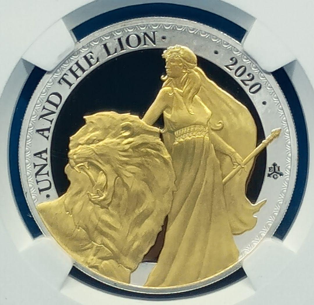 2020 セントヘレナ ウナとライオン £1 銀貨 NGC PF70UCFR