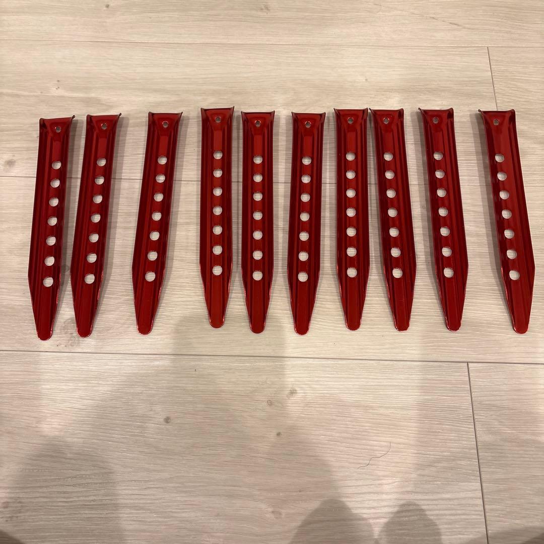 MSR レッドアルミペグ 10本セット
