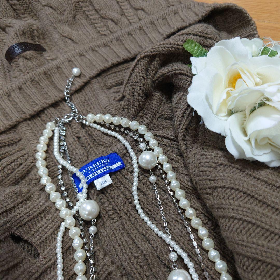✨BURBERRYBLUELABEL✨ニット✨ポンチョ✨フード付き✨３８