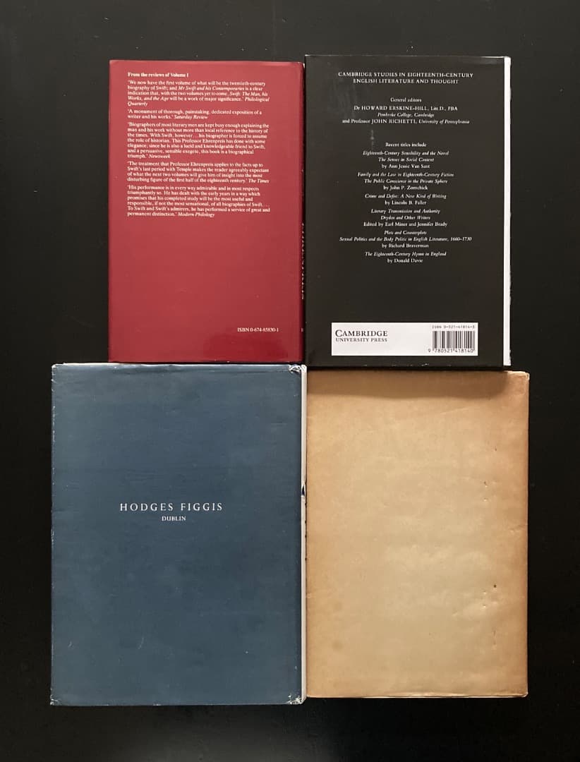 No.377『（英文）ジョナサン・スウィフト関連資料洋書4冊一括』