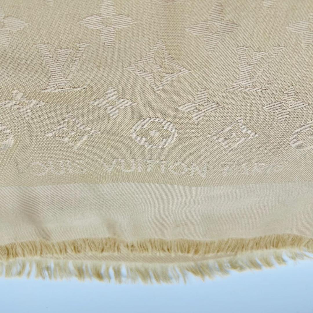 LOUISVUITTON ルイヴィトン 大判　モノグラム スカーフ ベージュ