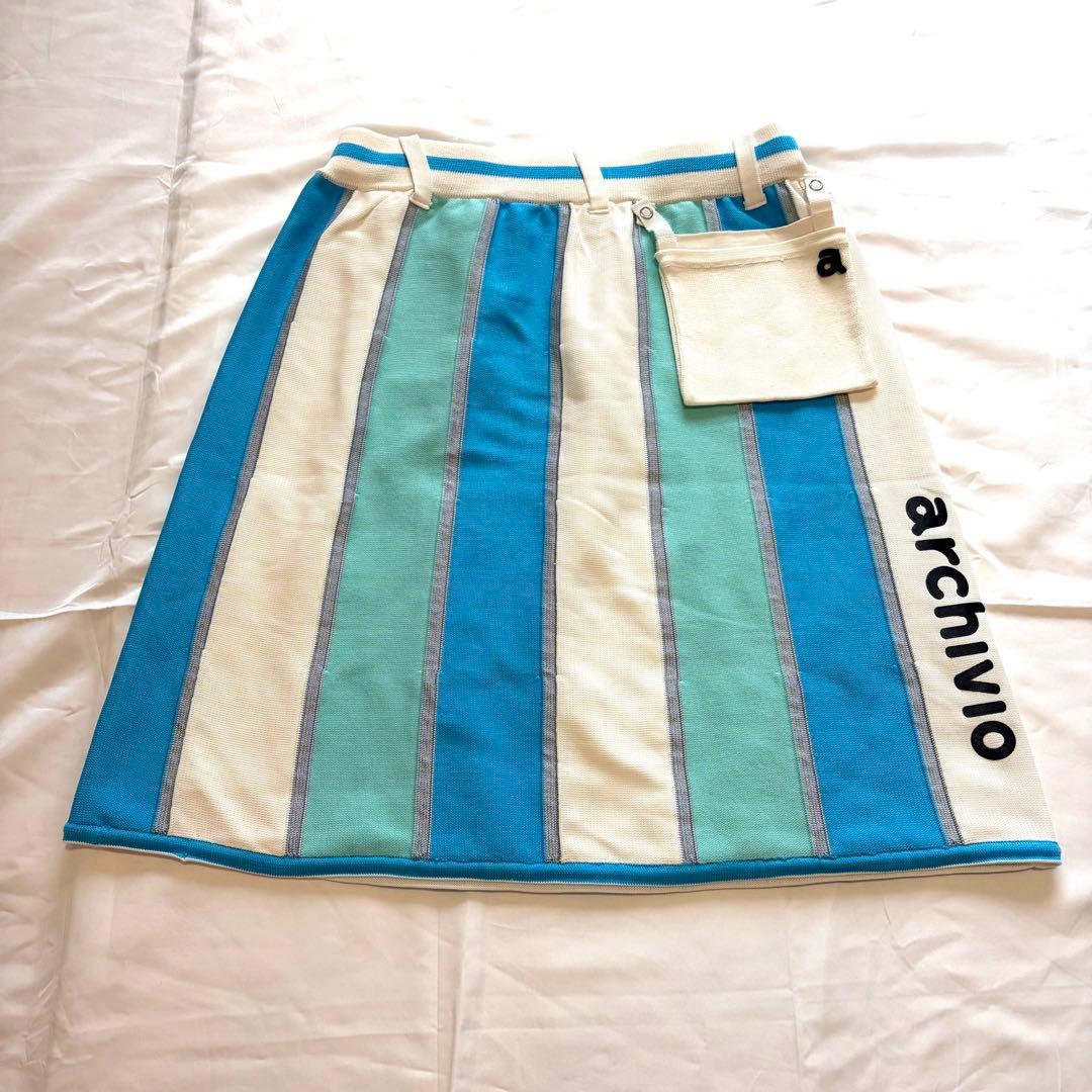 ARCHIVIO アルチビオ ポケット付き リバーシブル　スカート ブルー